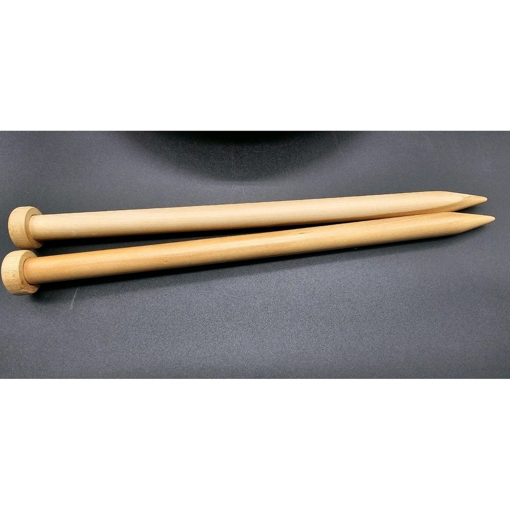 Vintage Wooden Knitting Needles Size 35 14 Inches Long